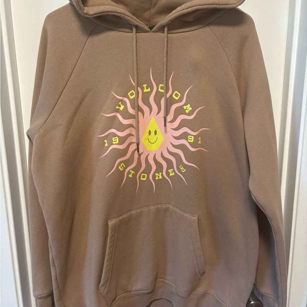 Volcom Tan Hoodie with Sunburst Graphic